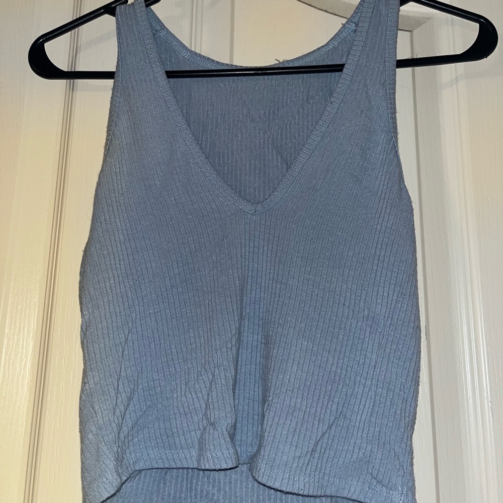 blue crop top